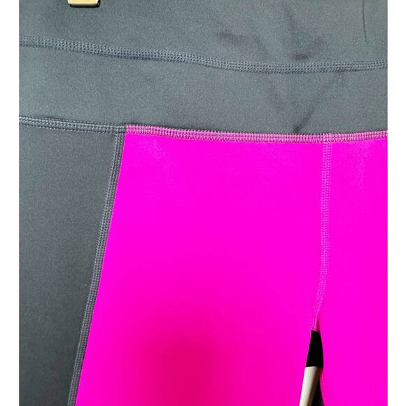 Athleta Womens Colorblock Sonar Mesh 7/8 Leggings Navy Blue Pink Medium - Picture 3 of 8